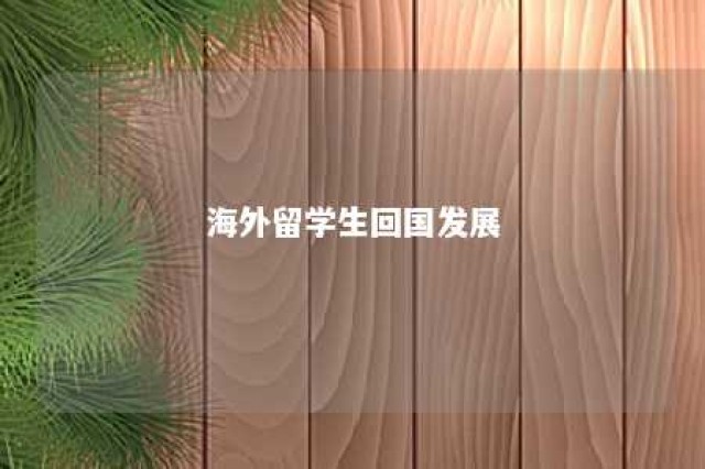 海外留学生回国发展 海外留学生回国发展怎么样